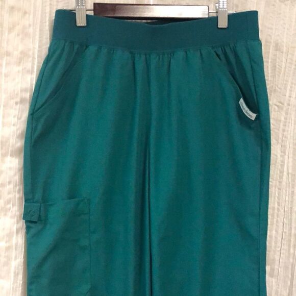 Cherokee XS Green Wide Leg Scrub Pants - Picture 1 of 9